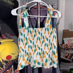 J. Crew Pineapple Print Top